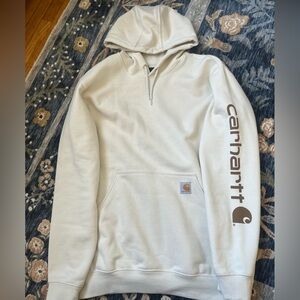 Carhartt Off-White Sweatshirt with Brown Logo - size medium